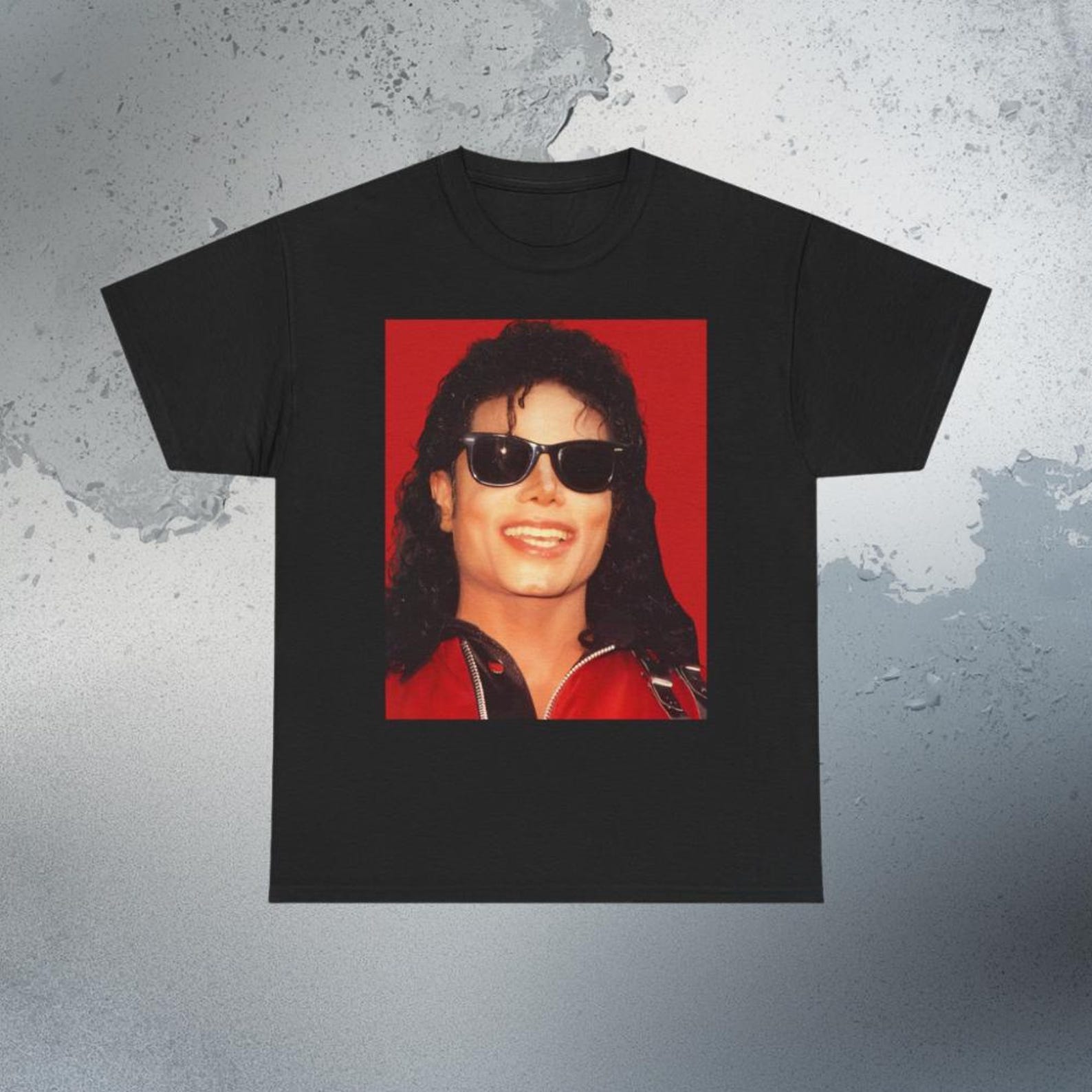 Vintage Michael Jackson Retro Mic Design Tee | Black Red 80s Pop Icon 4XL