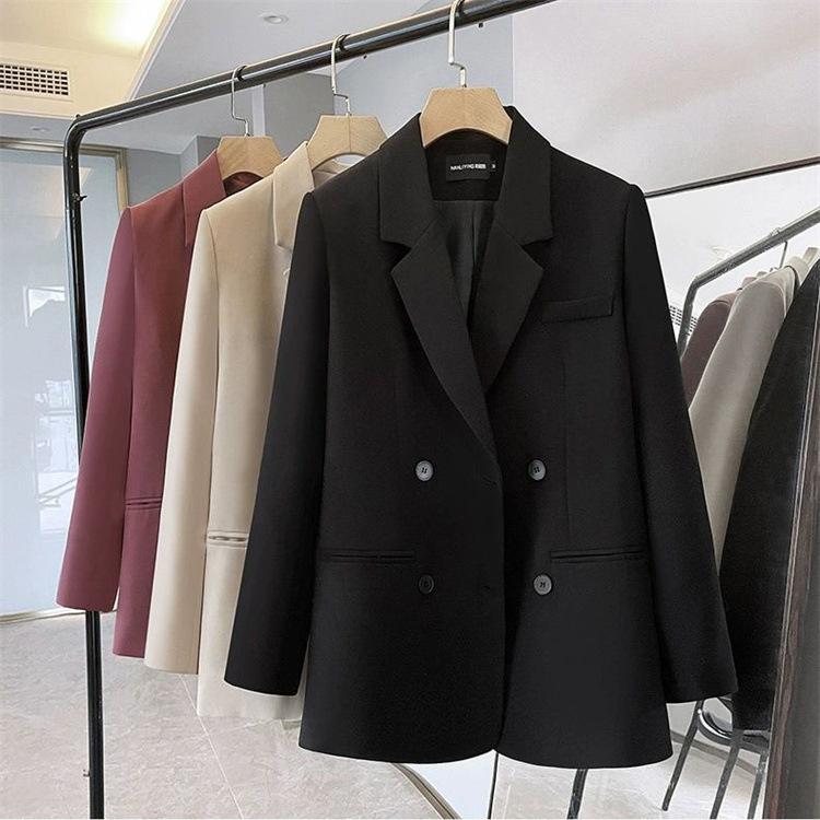 Frühling Herbst Damen Blazer All-Match Casual Umlegekragen Langarm Anzugjacke für Damen Oberbekleidung Büro Dame Blazer