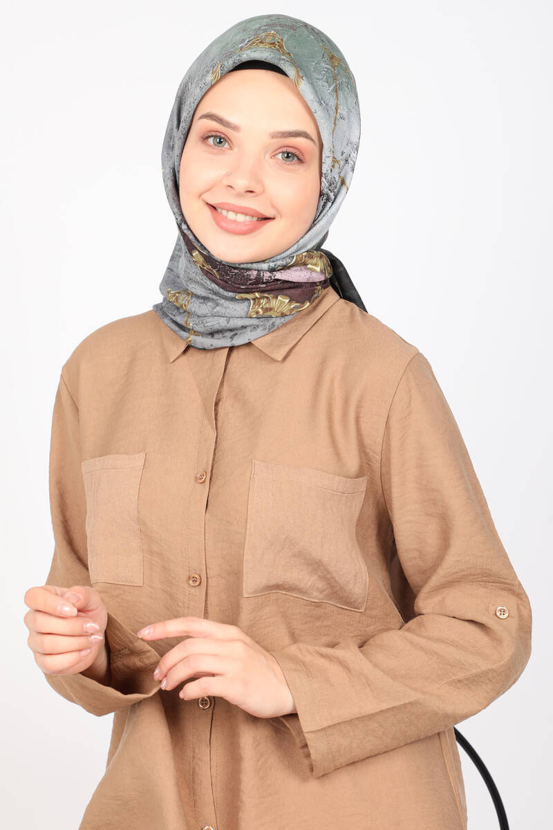 

Шарф ShantuQ Frame Pattern из мягкого твила Серый