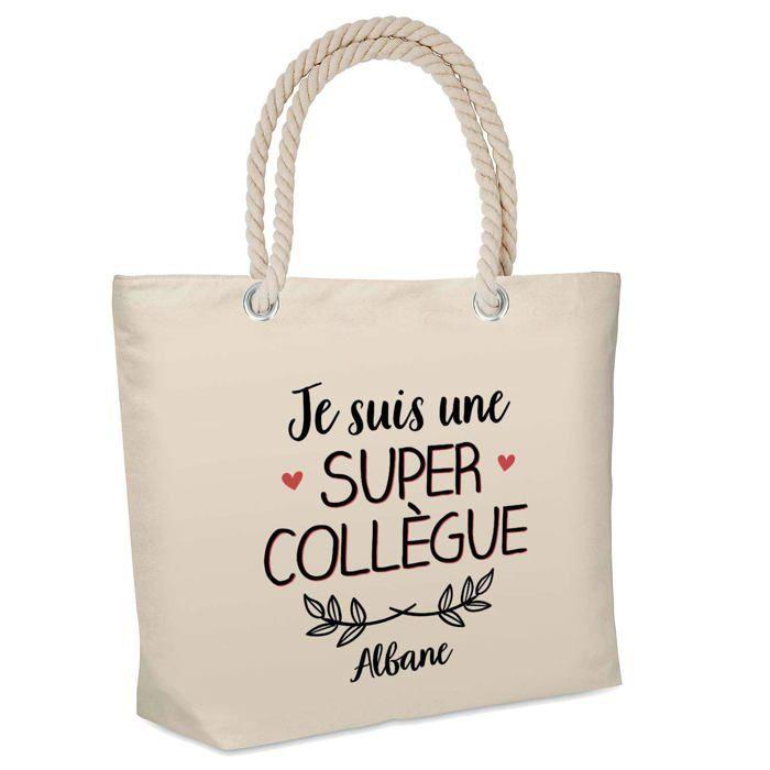 Sac de plage - PLANETEE - Albane Une Super Collègue - Coton - Grande contenance - Imprimé en France