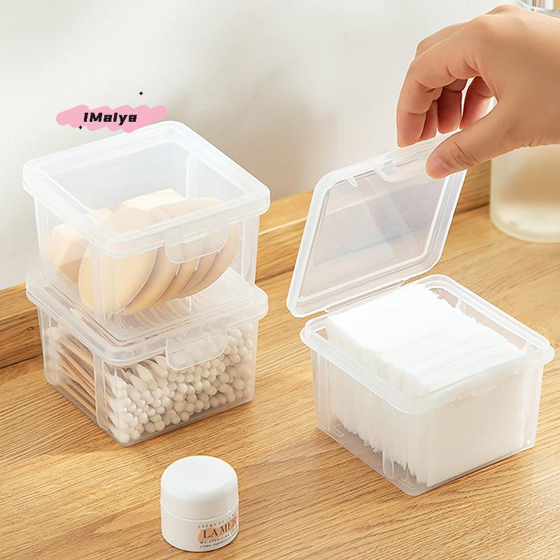 M-Dust-proof Cotton Swabs Cosmetic Organizer Storage Box Desktop Makeup Removal Cotton Lipstick Cosmetics Organization Holder