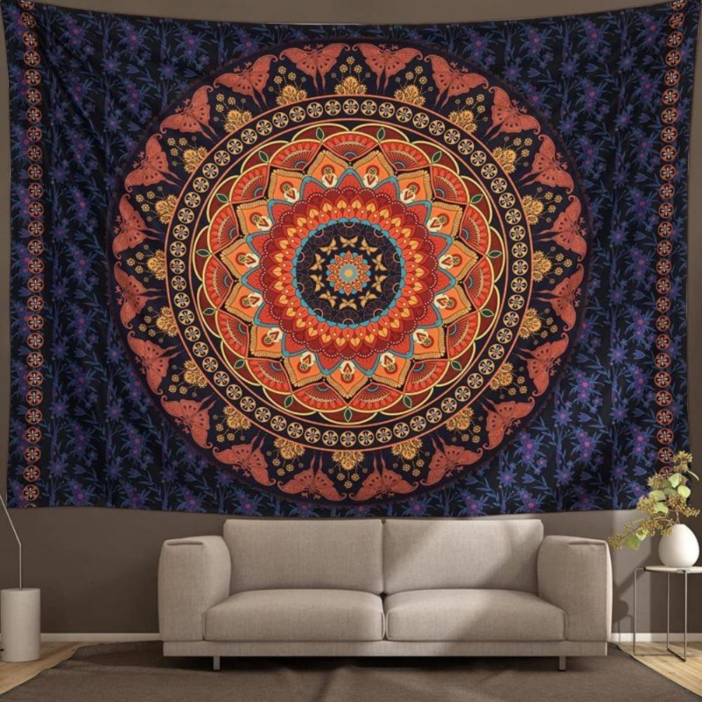 Bohemian Retro Hanging Fabric Mandala Background Fabric Bedside Bedroom Tapestry Decoration Tapestry Living Room Tapestry