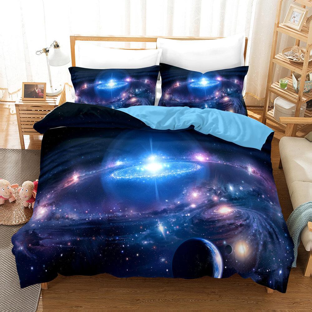 Thickened And Sanded, Three-Piece Quilt Cover Printing 3D Digital