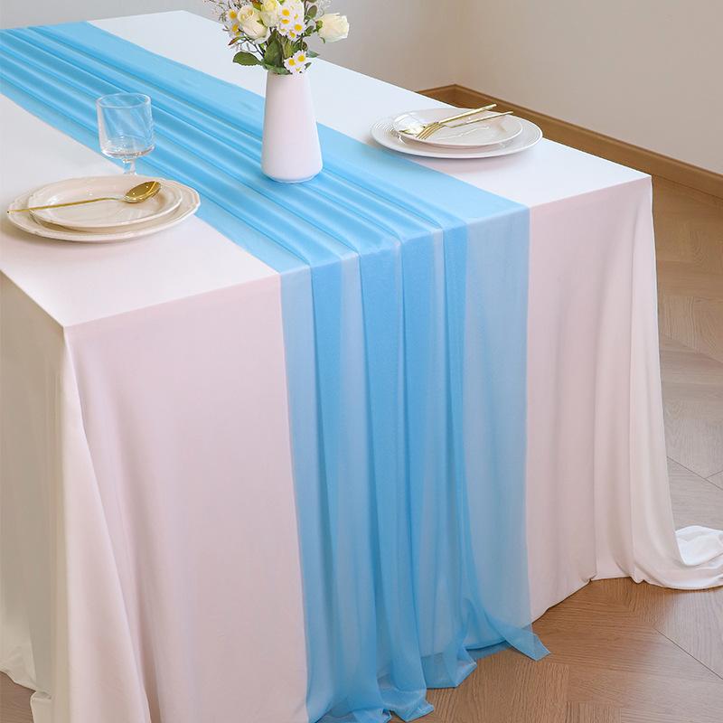 1/5 Pack Chiffon Table Runner Easter Spring Boho Rustic 75x300CM Wedding Centerpiece Runner Decor Sheer Bridal Shower Birthday Party Decorations