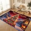 Weicher Kristall-Samt-Teppich mit Weihnachtsmotiv, individuell bedruckbar mit Namen & Text, rutschfester Bodenläufer für Schlafzimmer, Wohnzimmer