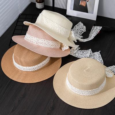 Elegant Lace Bow Straw Hat: A Chic and Simple Accessory for Everyday Wear