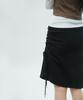 Lara Fox Unbalanced Shirring Midi Skirt Black Br2Cs002