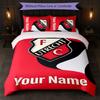 FC Utrecht Personalizowany Zestaw Pościeli z Nazwą 1 Poszewka na Kołdrę + 2 Poszewki na Poduszki Logo Piłkarskie Spersonalizowany Prezent na Specjalną Okazję Wystrój Sypialni