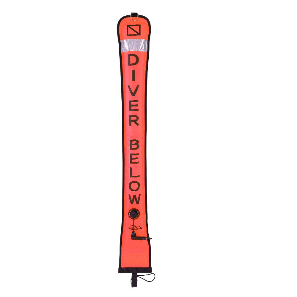 Inflatable Scuba Diving SMB Surface Signal Marker Buoy Accessory(Fluorescence Orange, 1.2m)