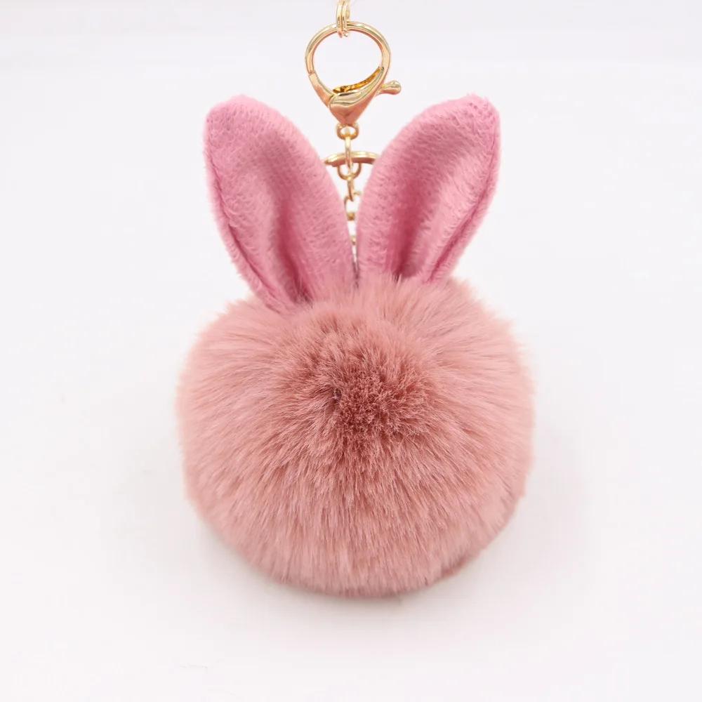 Rabbit Ear Hair Ball Keychain Pendant Plush Pendant Imitation Fur Bag Jewelry Fury Ball