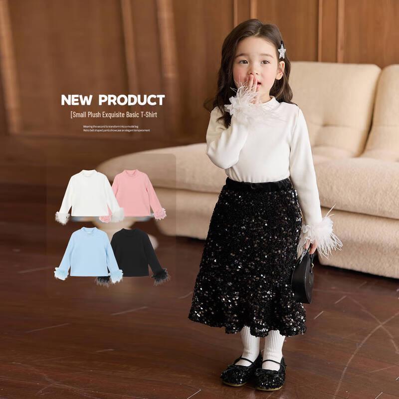 LUSON Girls  Plush-Lined Mock Neck Long-Sleeve T-Shirt 120