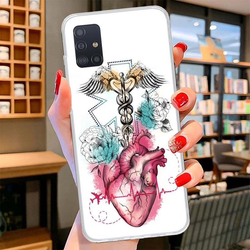 Medicine Nurse Doctor Cover Phone Case For Samsung Galaxy A12 A22 A32 A52 A72 A02S Phone Case Note 20 Ultra 10 S10 Plus A51 A71