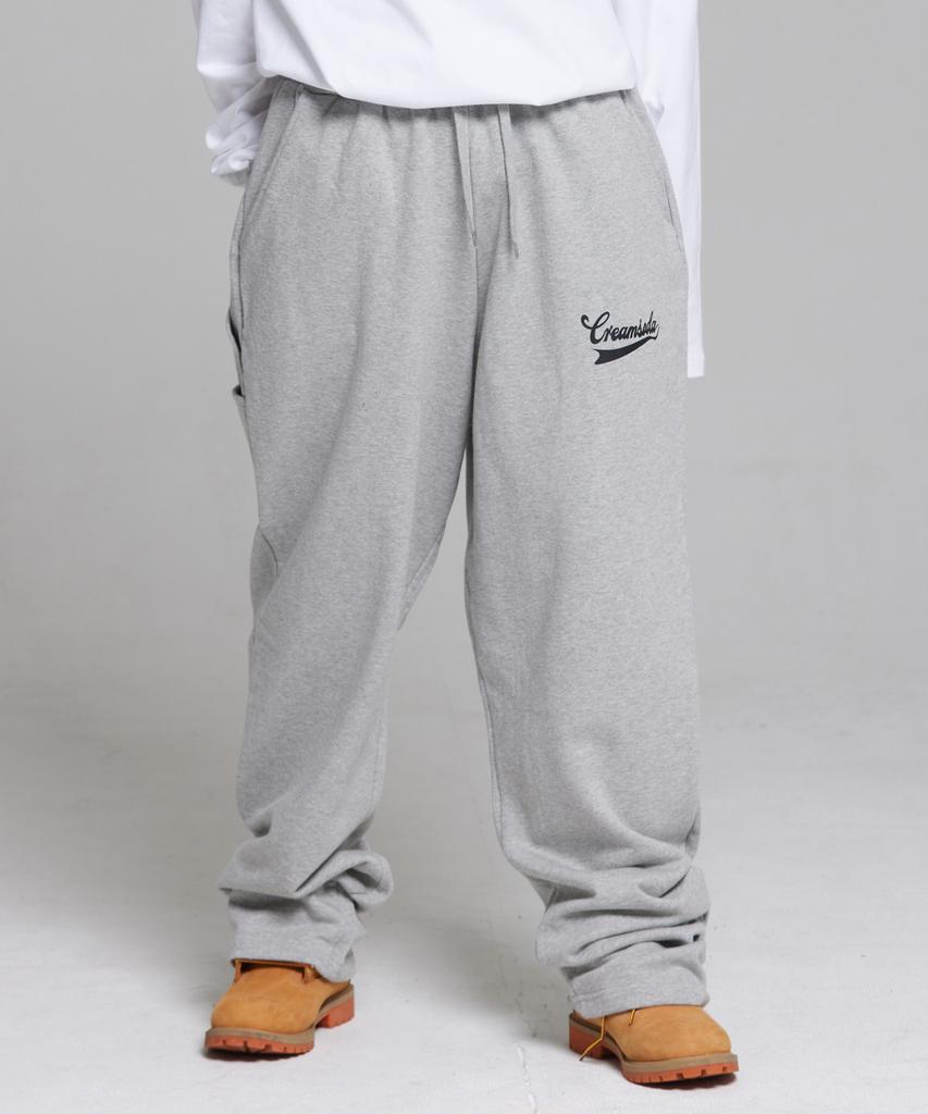 CREAM SODA LAB Authentic Logo Carpenter Bermuda Sweat Wide Pants Grey