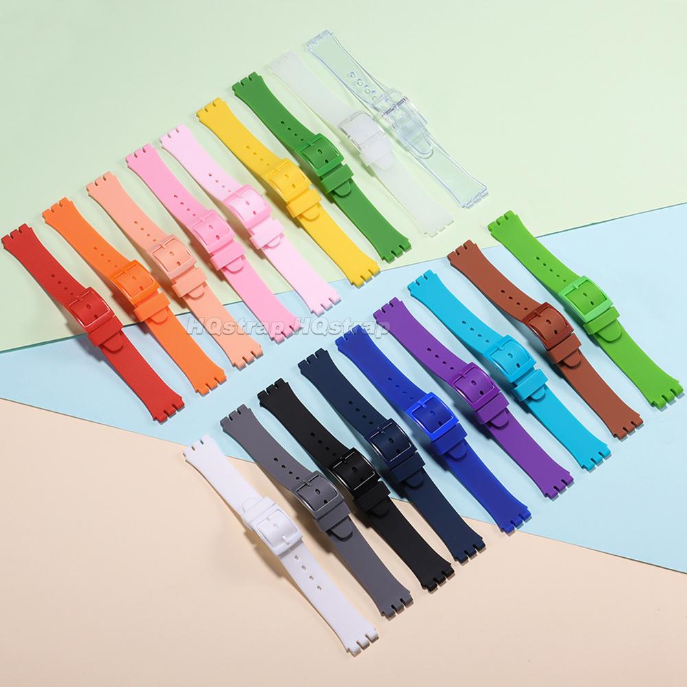 16mm 17mm 19mm 20mm Wasserdichtes Silikon-Uhrenarmband für Swatch Weiches Gummiarmband Buntes Armband Ersatz Uhrenzubehör