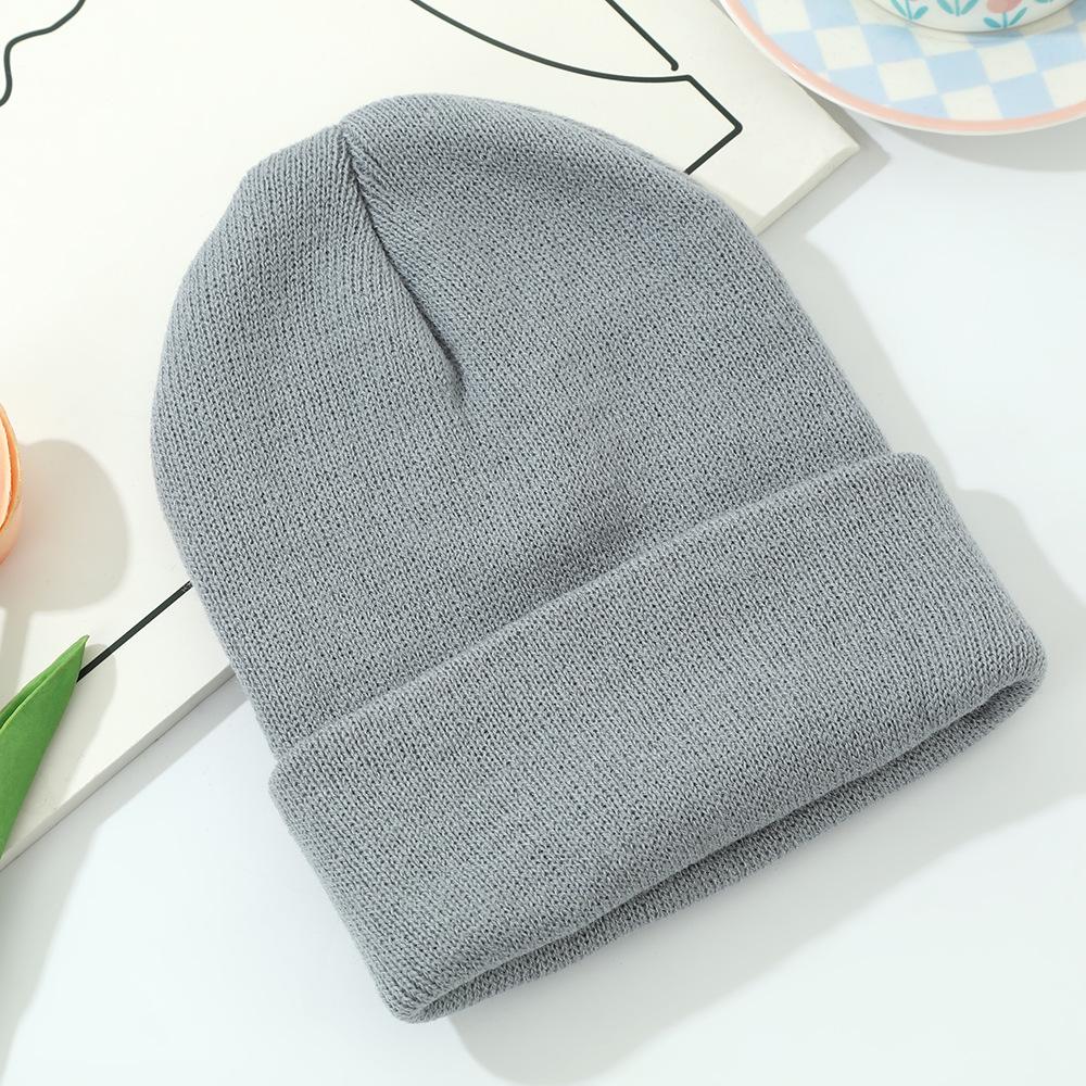 Korean Style Winter Acrylic Knit Hat - Modern Minimalist, Warm, Windproof, Fashionable, Versatile Wool Hat