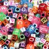 Wholesale 100Pcs 6/7/10mm Acrylic Alphabet Beads Square Shape Letters Beads For Jewelry Making DIY Crafts Bracelet Earrings
