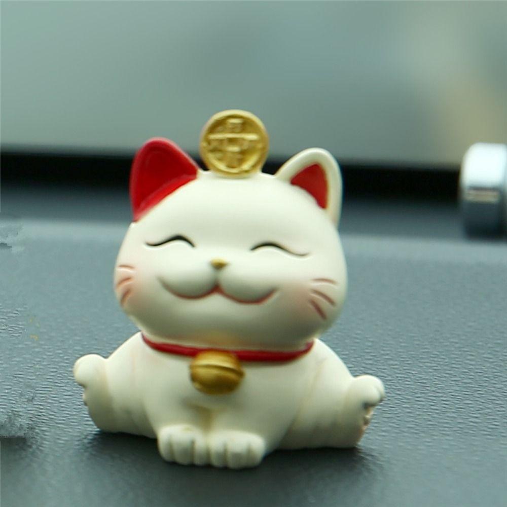 Shake Head Lucky Cat Car Decoration Waving Arm Car Fortune Cat Ornament  Home Decor