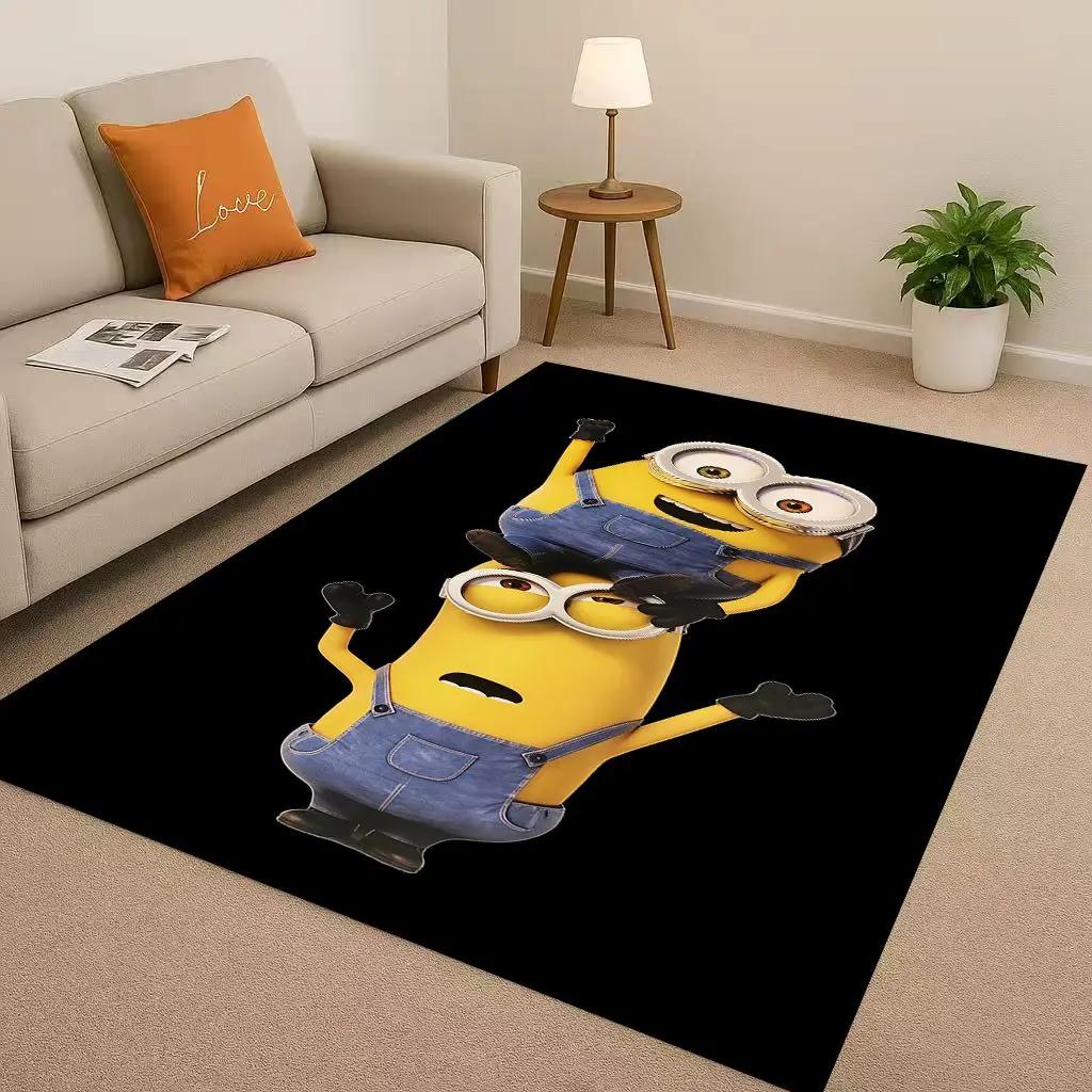 3D Cute Minions Cartoon Christmas Gift Living Room Non-Slip Area Rug Carpet for Bedroom Playroom Sofa,Home Decor Doormat