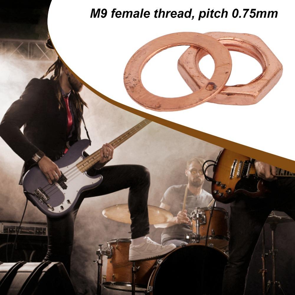 14Sets Metal Nut Washer Kit Red Copper And Bronze Jack Socket Nut With Washer For Guitar