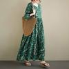 DIMANAF New 2026 Summer Women Plus Size Vintage Lady Long Dress Loose Oversize Maxi Floral Print Cotton Beach Dresses