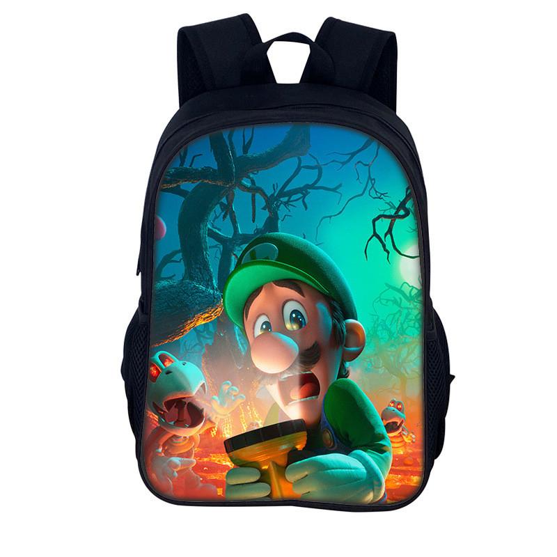 Super Mario Bros Backpack For Kids With Breathable Nylon Material For School Use