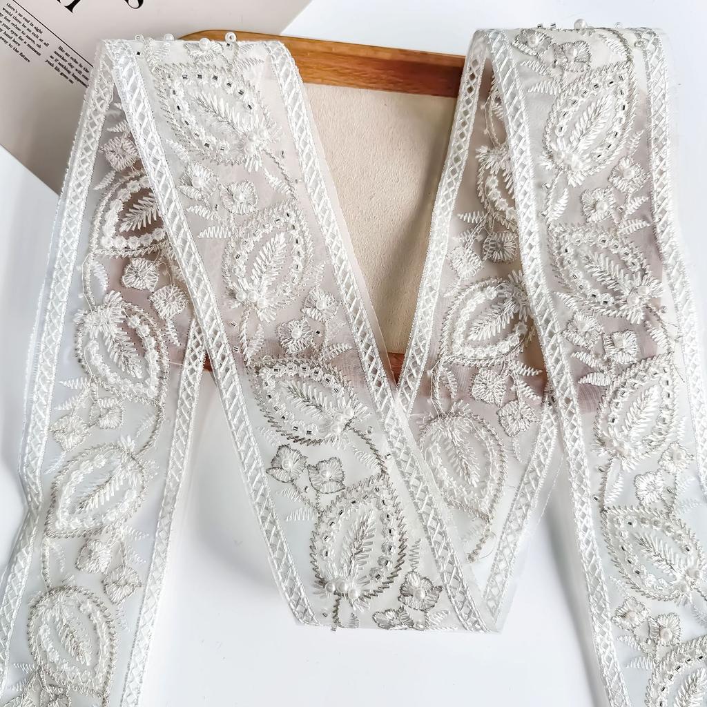6Cm Exotic Style Bead Embroidery Barcode Clothing Ethnic Clothing Cuffs Collar Decorative Lace Accessories