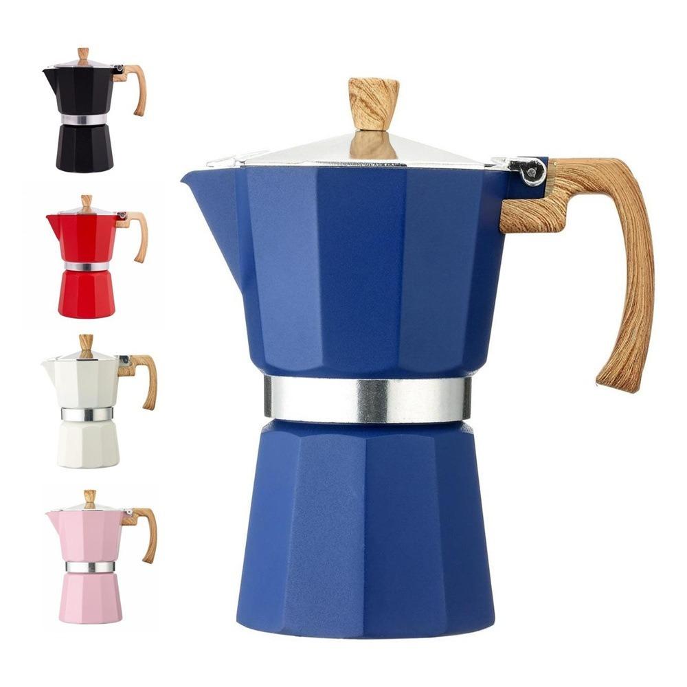 150ml/300ml Espresso Maker Pot Wood Pattern Handle Coffee Percolator Aluminum Moka Pot Home