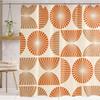 Orange Medieval Shower Curtain Bathroom Decorative Modern Abstract Geometric Art Shower Curtain, Waterproof 180X180CM