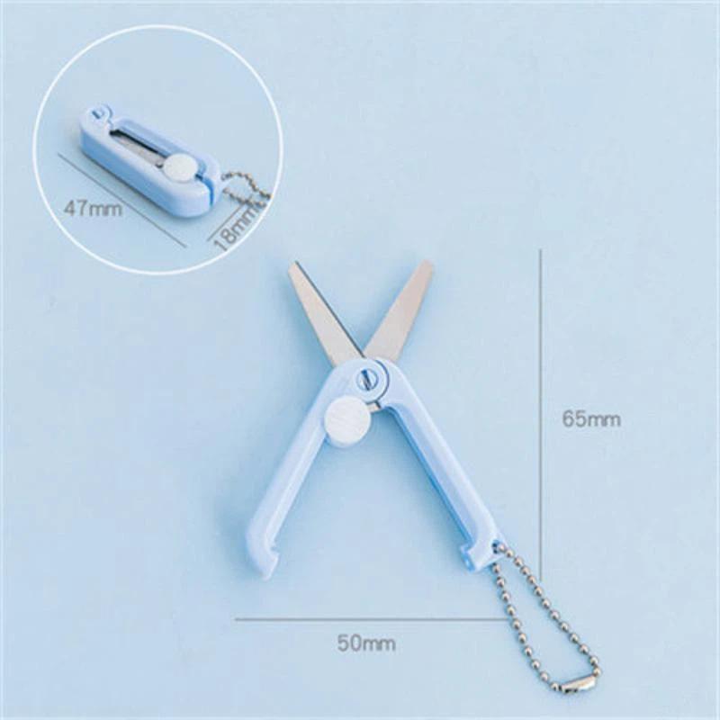 Creative Mini Portable Folding Scissors Morandi Simple Paper-Cutting Art Tool Stationary Scissors Office School Supplies
