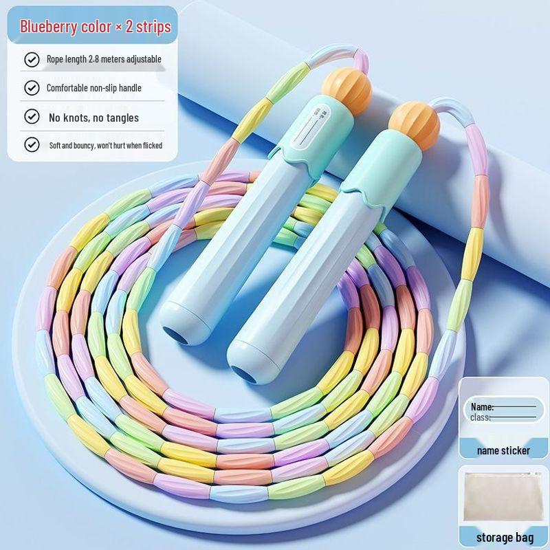 Adjustable Bamboo Jump Rope for Kids and Beginners - Ideal for Kindergarten to Middle School Fitness