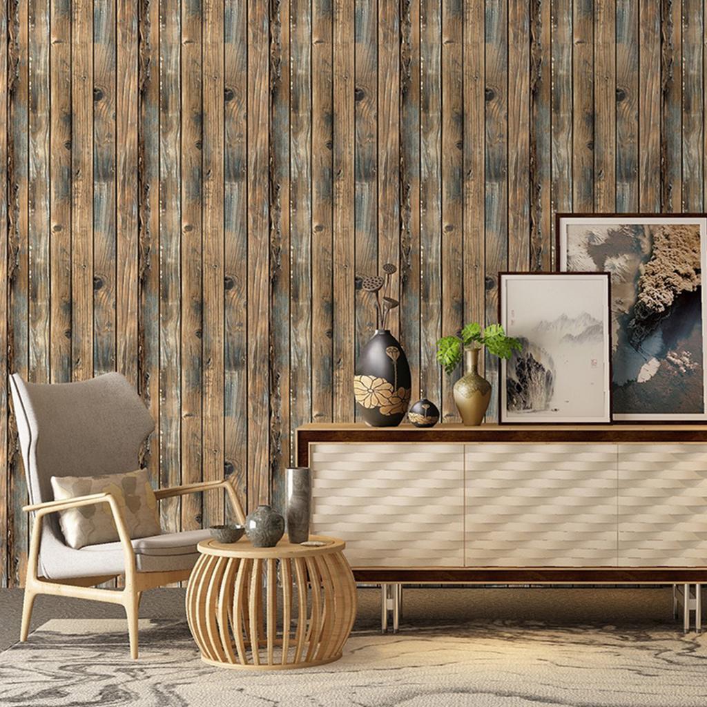 Wood Contact Paper Vintage Wood Grain Self Adhesive Wallpaper Decorative Wood Peel and Stick