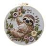 Animal Stamped Cross Stitch Embroidery Kits with Hoop Cloth Color Thread
