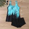 Women's Sexy Slim Printed Camisole Split Bikini Plus Size Swimsuit (Two-Piece Set)