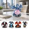 Clear Acrylic Display Ornament Fantasy Dragon Statue, Gothic Tabletop Figurine, Mythical Collectible Statue Desktop for Office Bedroom Gaming