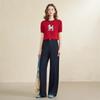Xiyu Women's Puppy Pattern Short-Sleeve Knit Top
