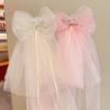 Children's Veil Hairpin Girl's Bow Crown Hairpin Photo Top Clip Baby's Birthday Mesh Headwear Princess Handmade Fashion