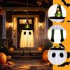 Tree Hanging Ghost Lanterns Halloween Decoration with Witch Hat And Leg, LED Lighted Spooky Trick or Treat Party Supplies Floating for Indoor Outdoor