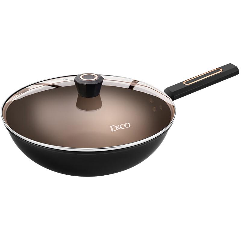 EKCO 32CM Fine Iron Wok with Lid