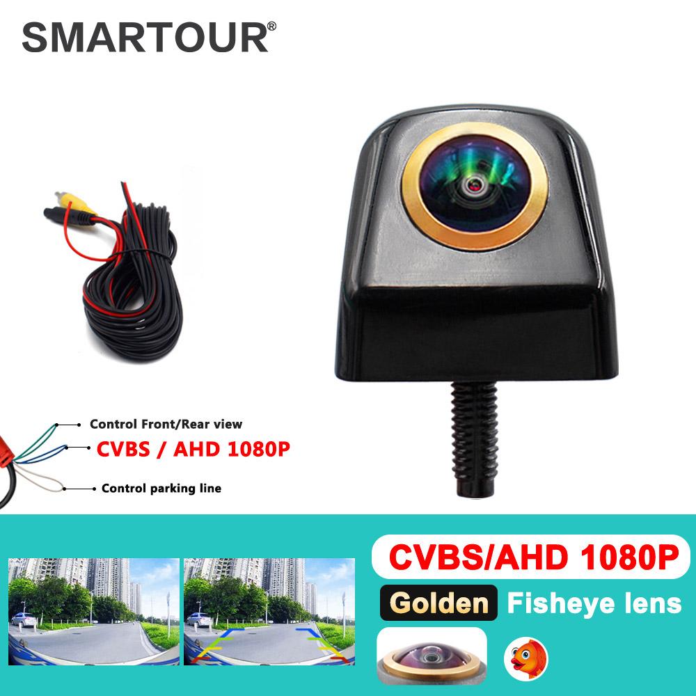 

SMARTOUR 180 градусів AHD Автомобільна Камера Об єктив FishEye Starlight Нічне Бачення HD Камера Заднього Виду для Автомобіля Повний HD 4-контактна Камера Паркування