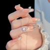 Original Twilight Necklace Women's Fashion Light Luxury Korean Edition Pink Zirconium Stainless Steel Clavicle Chain Temperament Commuter Jewelry