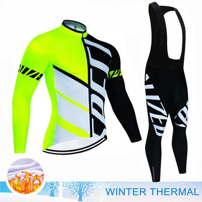 2024 Νέο Thermal Fleece Ποδηλατικό Σετ Τζέρσεϊ Χειμερινό μακρυμάνικο MTB Racing Bike Jersey Suit For Men Σετ σαλιάρα παντελόνι Ποδηλατικά ρούχα