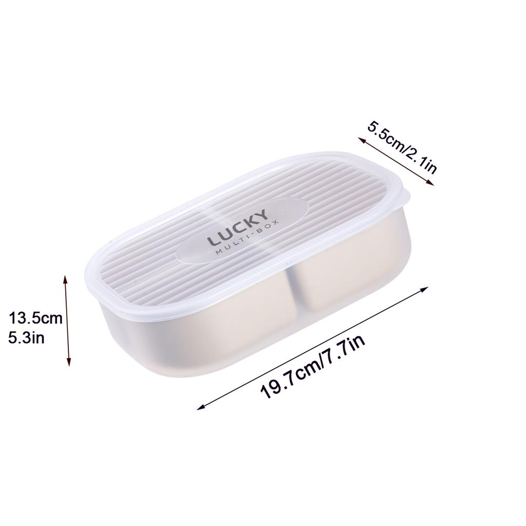 3-Compartment Cute Plastic Lunch Box Portable Detachable Fruit Salad Food Container Divided Bento Box Microwave Safe