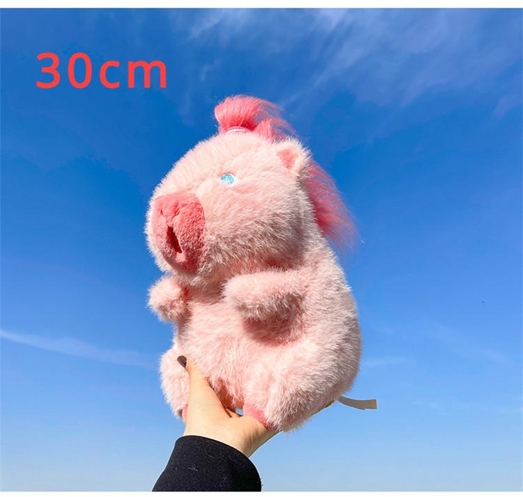 New Pink Capybara Plush Doll Cute Lion Dance Hat Capibara Anime Fluffty Toy Kawaii Plushie Gift for Girlfriend Stuffed Pendant
