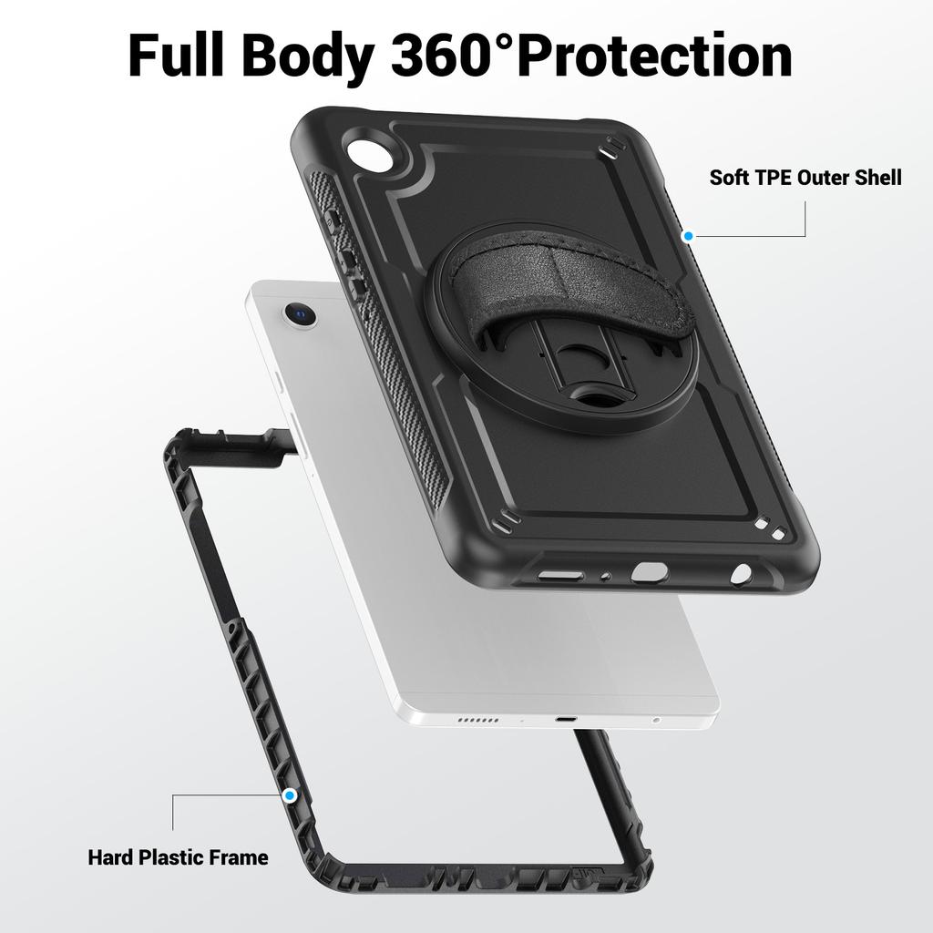Heavy-Duty Kickstand Protective Case for Samsung for Galaxy Tab A9/A9 Plus 11-Inch Rugged Tablet Cover Shockproof Plastic