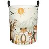 1pc Animal Forest Pattern Printed Storage Basket with Handle, Portable and Foldable, Home Decor Storage Item, Suitable for Bedroom, Laundry Room, and 