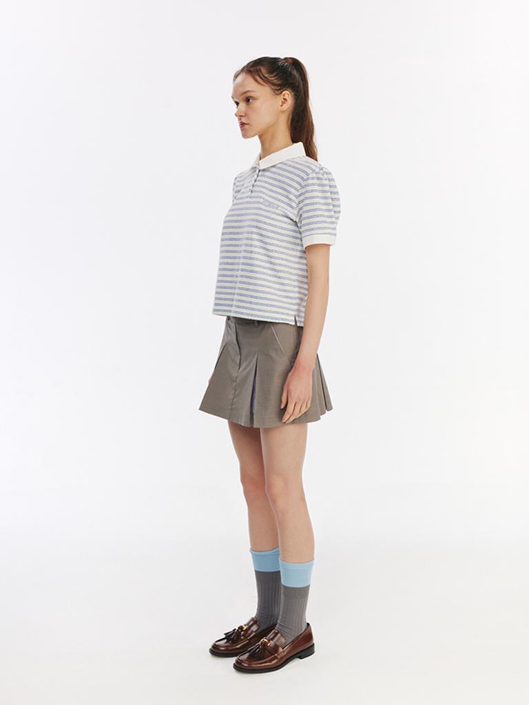 KICHELEEHE Striped Pique Shirt_Blue