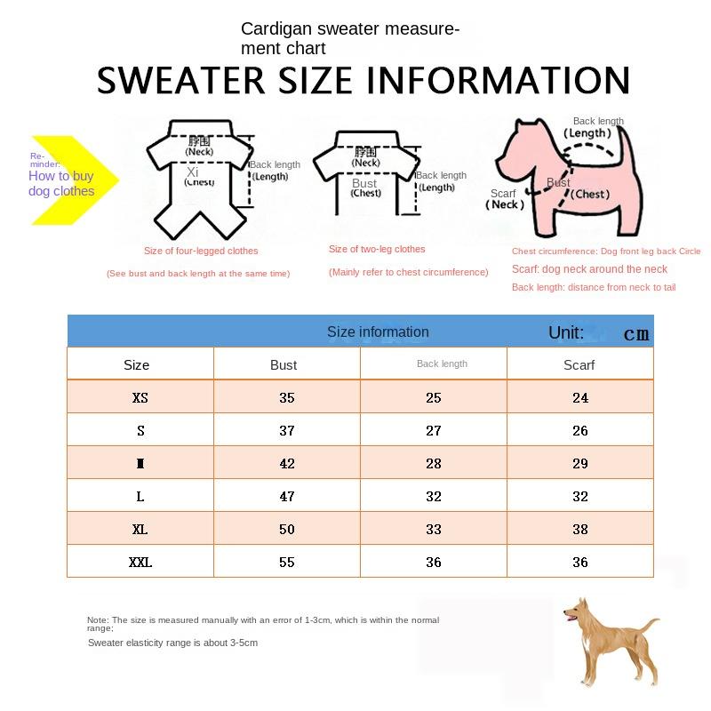 New Designer Tide Brand Pet Sweater Autumn/winter Knitted Cardigan Puppy Clothes Dog Costume  Bago Teddy Dog Clothing