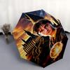 1pc Hogwarts School of Witchcraft and Wizardry Magic Automatic Folding Umbrella - Compact 8-Rib Design, Durable Plastic & Iron1324L