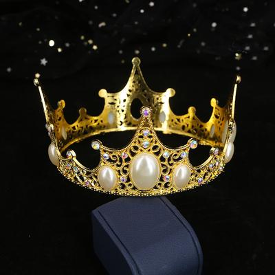 Επτατεμάχιο διακοσμητικό για ψήσιμο κέικ στρογγυλή κορώνα δώρο για την Ημέρα του Αγίου Βαλεντίνου κόσμημα κεφαλής νυφικό κόσμημα παιδική κορώνα μαλλιών στρας μαργαριτάρια