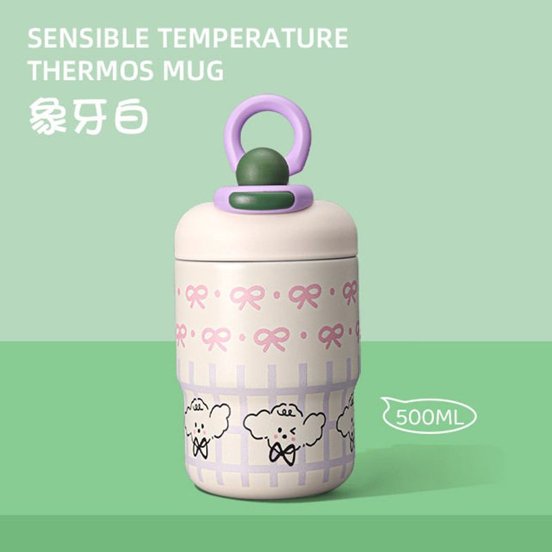 Large-Capacity Thermos Cup for Women 2025 New Coffee Cup Kidsren's Straw Cup Student School Double Drinking Cup